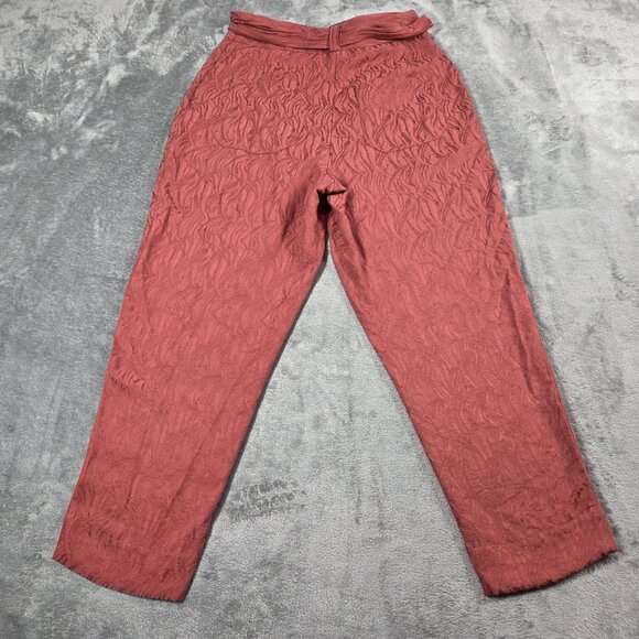 Anthropologie Ett Twa 4 Rose Jacquard Aubade Tie Waist Cropped Boho Trousers - Picture 7 of 10